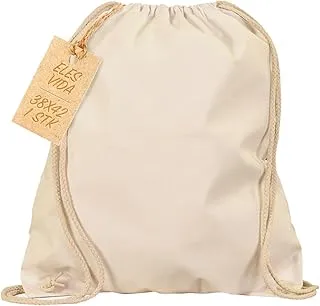 ELES VIDA Bolsa de Deporte de algodón, Certificado Oeko-Tex, Bolsa de Cuerdas, Bolsa de Gimnasia