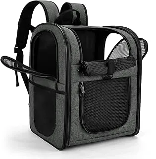APOLLO WALKER Mochilas para Gatos y Mochilas Perros, para Mascotas Gato Pequeñas (Capacidad de Carga: 5-12 kg, 32 L x 30 W x 42 H),Transportin Gato,Ideal Senderismo Viajes al Aire Libre(Gris)