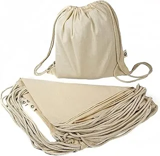 20x Mochila Bolsa Algodón natural con cordones tamaño 39 x 35 cm. 130 grs.
