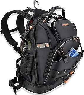 Mochila de herramientas WELKINLAND con 77 bolsillos para electricistas, mochila de herramientas para hombres, mochilas de herramientas para HVAC, mochilas de herramientas para construcción