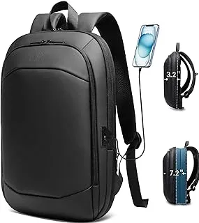 Mochila Ordenador Portatil 17 Pulgadas Expandible Impermeable Casual Compacta Ligera Delgada Elegante para Trabajo Universidad Casual Cremalleras YKK (27L Negro)