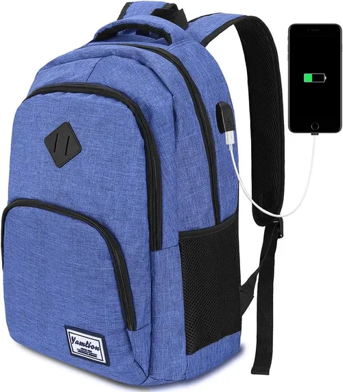 Mochila Escolar Niña Niño,Mochila Juvenil Mochila Portatil para Chico Chica Adolescente Estudiante Universidad Instituto Oficina Trabajo 15.6 pulgadas Azul