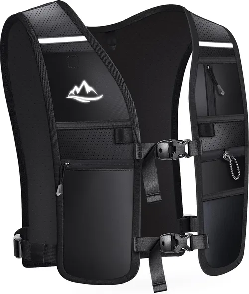 ISEYOU Chaleco Running Ligero, Mochila Hidratacion Trail Running con Múltiples Bolsillos, Reflectante - Ideal para Senderismo, Maratón, Escalada, Ciclismo - para Hombres y Mujeres