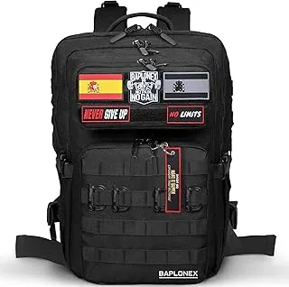 ️ Mochila Militar 45L Tactica para Cross Training y Gimnasio + 5 Parches Mochila Militar incluidos + Llavero Exclusivo Mochila Tactica de Entrenamiento y Supervivencia.