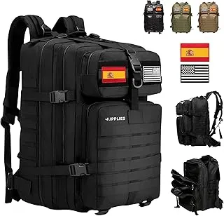 JUPPLIES Mochila Tactica Militar 45L/80L Impermeable Oxford 600D IPX5 con Sistema MOLLE y Cremalleras Reforzadas – Gran Capacidad para Crossfit, Gimnasio, Senderismo, Viajes o Supervivencia