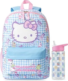 Get Trend Hello Kitty Sanrio Mochila Niña con Botella Agua 500 ml, Botella Sin BPA y Mochila Escolar con Cremallera, Regalo Niña (Multi Hello Kitty)