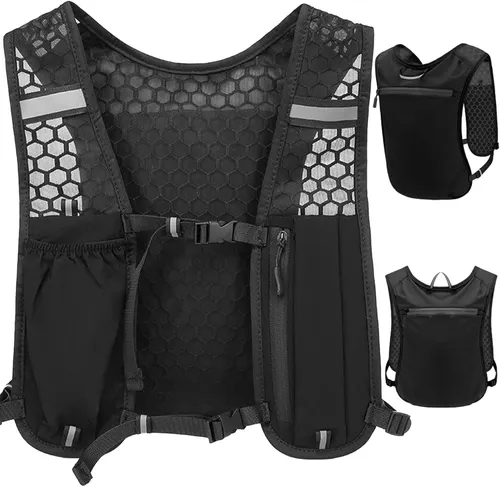 Chaleco de Hidratación para Hombre y Mujer, Mochila de Correr Multifunción Ligera y Transpirable, Running Vest con Tira Reflectante y Ajustable para Trail Running, Correr, Maratón, Ciclismo,Senderismo