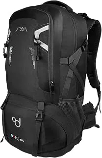 OcioDual Mochila Senderismo 60 Litros, Mochila Trekking, Montaña y Camino de Santiago, Multifuncional, Ligera, Mochilas Hombre para Camping, Acampada, Marcha Nórdica, Supervivencia, Negro