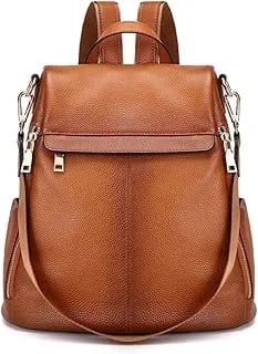 Kattee Mochila antirrobo para mujer, bolso de hombro de piel auténtica, bolsos de moda para mujer