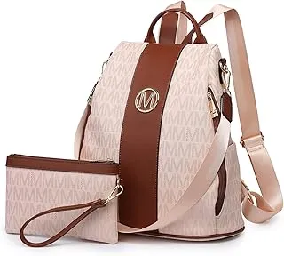 MKP COLLECTION Mochila de moda para mujer, con múltiples bolsillos, antirrobo, mochila de viaje, bolsa de hombro, juego de 2 piezas