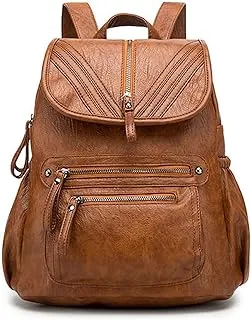 Monitika Mochila Mujer Cuero Impermeable Mochilas Señoras Moda Grande capacidad Casual Escuela Viaje Bolsa Marrón