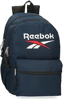 Reebok Boston, mochila escolar, mochila negro y azul fabricada en poliéster, Tirantes anchos, ergonómicos y acolchados, varios compartimentos, de Joumma Bags