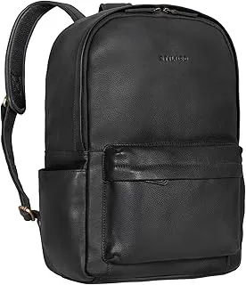 STILORD Arik' Mochila de Piel para Hombre y Mujer Cuero Viaje Bolso Estudiante Piel Backpack Mochilas portatil 16 Aduanas, Color:Negro