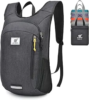 SKYSPER 10L Mochila Plegable Ultraligera Mochila de Viaje Mochilas de Marcha Pequeña Ahorra espacio para Hombre Mujer Viaje Excursiones Cortas Senderismo, negro