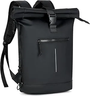 Lekeinchi Mochila Enrollable para Hombre, Mochila Impermeable Mujer para Portátil 17 Pulgadas, Elegante mochila de Viaje Mochilas tipo Casual para Viajes, Ciclismo, Escuela Uni, Negro