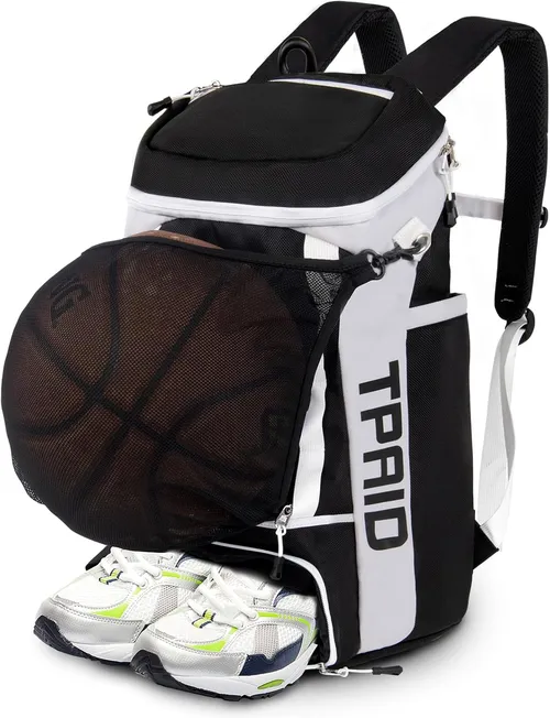 KINGSLONG Mochila de Baloncesto, Mochila de Fútbol Bolsa para Equipo de Baloncesto con Compartimento para Pelotas y Compartimento para Zapatos para Baloncesto, Bolsa para Deportes de Voleibol y Fútbol