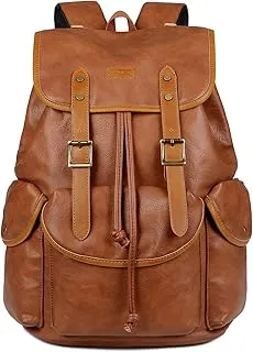 Baosha Mochila de piel sintética para portátil de 15,6 pulgadas para hombre, bolsa de ordenador portátil, negocios, trabajo, escuela, colegio, mochila escolar, mochila de viaje CN-0