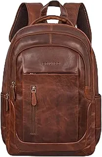 STILORD Lucio Mochila de Trabajo Hombres y Mujeres Fabricada en Cuero de Primera para portátil 17.3 Pulgadas Vintage Mochila de Negocios Color:Cognac-marrón