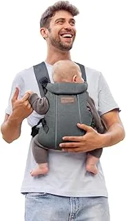Jané Dual Mochila Portabebé Ergonómica, Desde Nacimiento (3,5–15 kg), 3 Posiciones, Transpirable y Acolchada, Gris Neonato