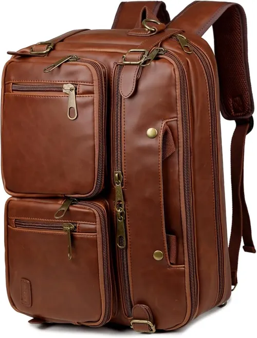 Mochila de piel sintética, maletín híbrido de 17 pulgadas, bolso para portátil para hombre, bolso de hombro para hombre, bolso de hombro multiusos, bolsa de trabajo para hombres HB-22