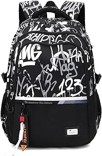 Amythe Mochilas Escolares Adolescentes - 32 Litri Mochila Colegio Niño 11-17 años, Mochila Portatil 16 Pulgadas para Chicos, Mochila Instituto Casual de Moda, Apta para Carro -Negro