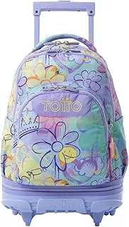 TOTTO Mochila Escolar con Ruedas Desmontables, Modelo Tiza, Capacidad 26 L, Mochila PC 15.4", Bolsillo Botella, Manija Telescópica, Espaldar Ergonómico y Correas en S