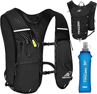 Chaleco Running Hombre Mujer, Ligero Mochila Hidratacion Trail Running, Mochila Running, Chaleco para Correr con Bolsa Agua 2L o Botella 500ml, Silbato y Reflectante para Correr Senderismo