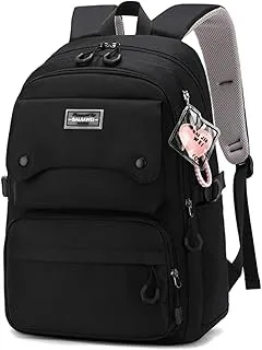Aucuu Mochilas Escolares Adolescentes, Mochila Casual Niña Niño, Mochilas Colegio Adolescentes, Mochila de Instituto Chica, Multi-Bolsillo Bolsa, Backpack, para Instituto/Trabajo/Viaje -Negro