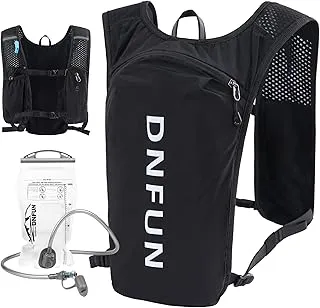 DNFUN Chaleco Running para Hombre y Mujer Mochila Hidratación Trail Running con Cisterna Bolsa de Agua 1.5L ,Mochila Hidratación Silbato y Reflectante para Correr Senderismo