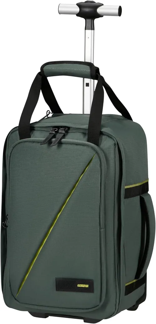 American Tourister Take2Cabin - Bolsa de Cabina Ryanair 40 x 25 x 20 cm, 20 L, 1.40 kg, Mochila con Ruedas, Equipaje de Mano, Mochila de Avión S Underseater, Verde (Dark Forest)