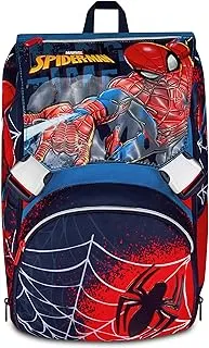 Seven Spiderman - Mochila con doble compartimento extensible, azul, gran capacidad, respaldo preformado, para niño, escuela primaria, turquesa, Blu, Casual