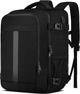 PUSLOM Mochila 40x30x20 Mochila Viaje Cabina Avion para Ryanair Equipaje de Mano para Vueling 24L Bolsa de Viaje Hombre Mujer Mochila Viaje Cabina Mochila Portatil 14 Pulgadas con Puerto USB Negro