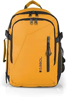 Gabol Mochila de Viaje Underseat Canada con Capacidad 20/23L - Equipaje Ligero de 0,62kg y Medidas 25x40x20/23 cm - Material Piel Sintética + Textil - Diseño Español - Color Mostaza