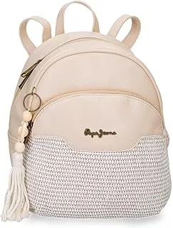 Pepe Jeans Clara mochila, Bolso, bandolera Beige, rosa cms Poliéster y PU by Joumma Bags