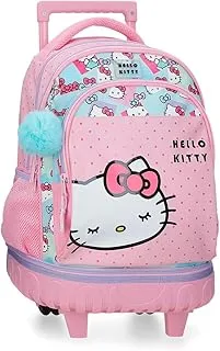 Hello Kitty Sanrio Hello Kitty Bows Mochila infantil, mochila escolar, fabricada en Poliéster, bolsillos laterales, tirantes anchos ajustables de Joumma Bags