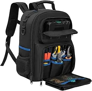 Mochila Para Electricista: De Herramientas Para Electricista, De Herramientas Con Fondo Rígido, Mochila De Trabajo Con Almacenamiento En El Fondo Rígido | Organizador De Trabajo Con Múltip