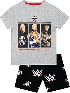 WWE Pijama Corto para Niño, Conjunto De Camiseta De Manga Corta Y Pantalón Corto para Niño, Pijama Wrestling